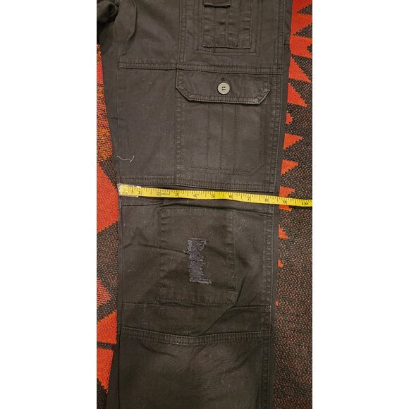 NEW Y2K Women's H&M Black Cargo Pants Size 12 Multiple Pockets 100% Cotton - Picture 15 of 16